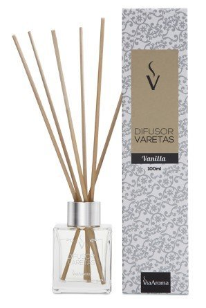 Difusor de Varetas - Vanilla - Via Aroma - Frasco com 100ml - Mundo dos Óleos