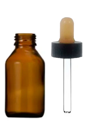 Frasco de Vidro Âmbar de 60ml com Conta Gotas